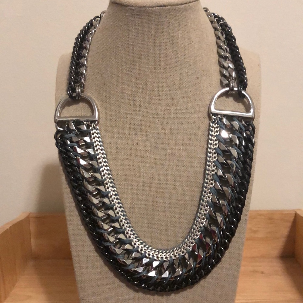 Stella & Dot Silver Pewter Femme Fatale Necklace